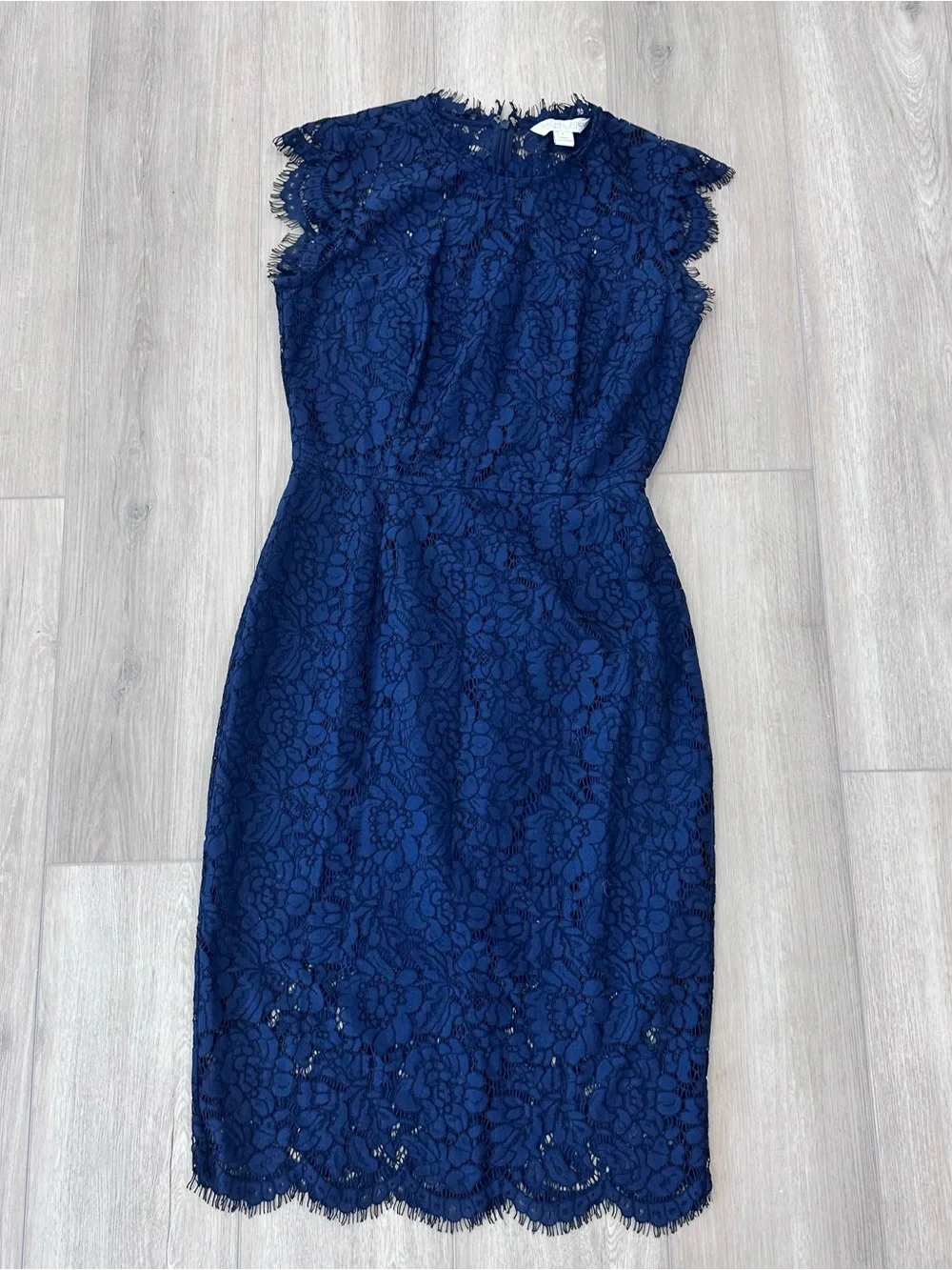 Rachel Zoe Suzette lace sheath knee length dress navy blue size 6